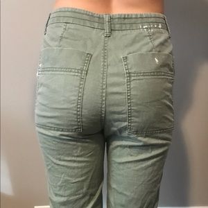 J Crew Green Splatter Pants